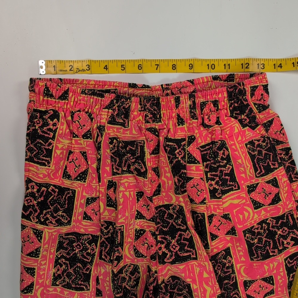 Vintage Tower 46 Neon Pink Tribal Print Cotton Beach Pants Mens Medium USA Made - Picture 4 of 10